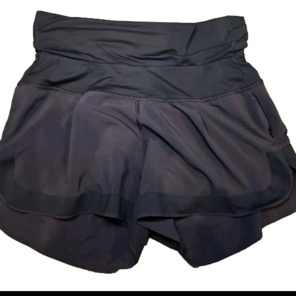 Lululemon Womens Black Fold Top Running Shorts 6 - Picture 4 of 7
